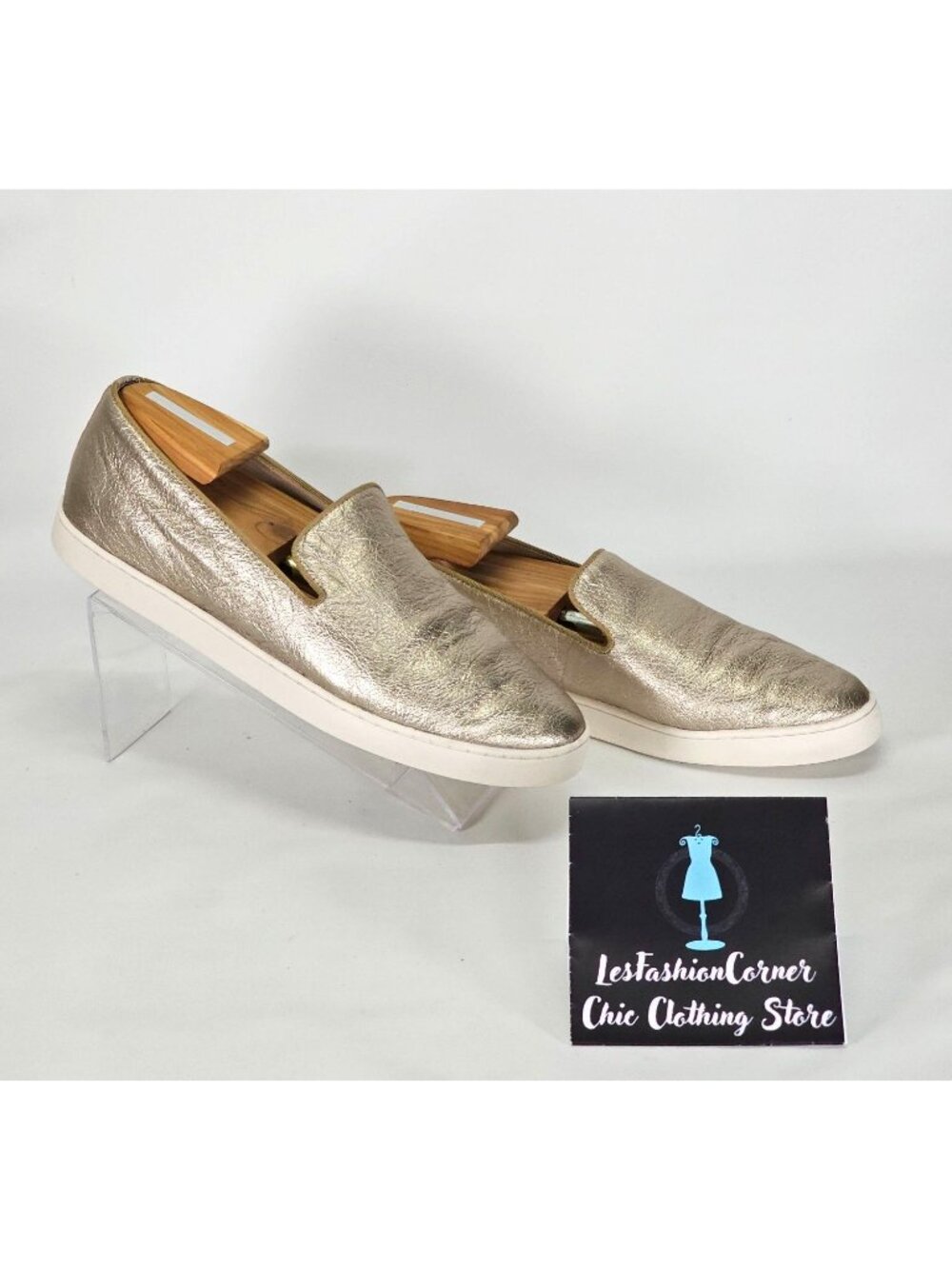 Birdies Women's Metallic Gold Leather The Swift Slip On Shoes Size 10.5 2139 - Picture 5 of 16
